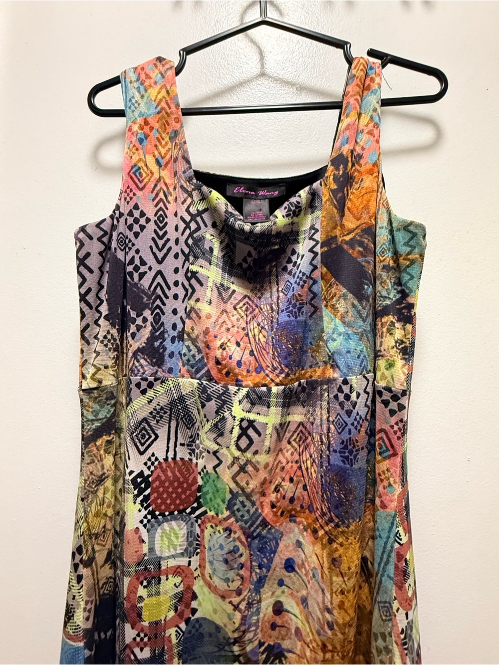 Multicolor Abstract Print Tank Dress